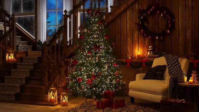 3 Hours of Christmas Music | Instrumental Christmas Music with Rain Sounds | Cozy Christmas Ambience смотреть онлайн