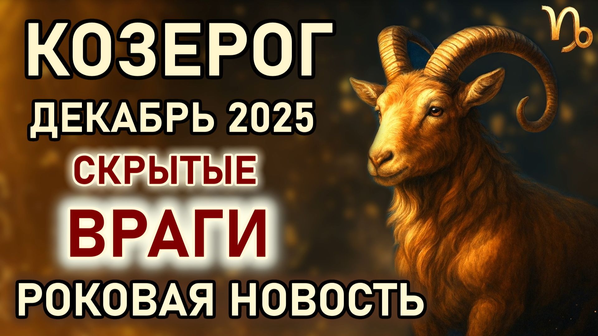 Козерог. Декабрь судьбоносный месяц. Скрытые враги начнут действовать. Гороскоп декабрь 2025 Козерог