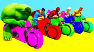 Мультики про Электромотоциклы и Тракторы для Человека-паука и Супергероев. Мультфильмы для малышей.