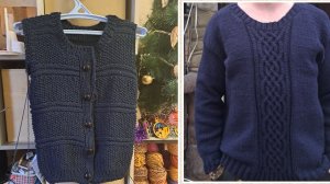 Вязовлог.  Мужской джемпер "Синий шарм". МК в продаже . Продвижения школьного кардигана