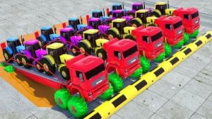 Большой Камаз против огромного лежачего полицейского | Мультфильм о полицейском грузовике