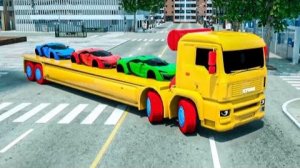 Длинный Камаз перевозит гоночную машину | Wheel City Heroes (WCH) - Мультфильм для детей о пожарной