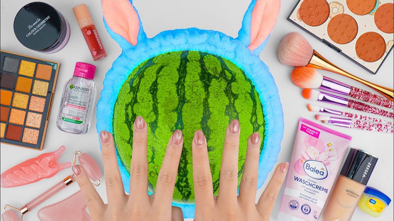 ASMR Очень большая подборка макияжа арбузов, АСМР Видео