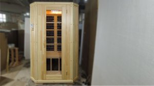 Видеообзор 2местной кедровой ик-сауны премиум-класса с карбоновыми нагревателями и скошенными углами