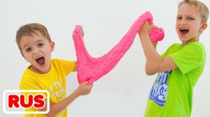 Ники и Влад хотят одинаковые слаймы друг у друга! Видео для детей!