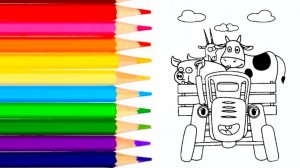 Синий трактор раскраска | Видео для детей | Раскраска | Рисуем | Видео для малышей ❤️