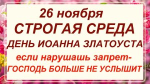 26 ноября - день Иоанна Златоуста. Что делать нельзя? Запреты!!!