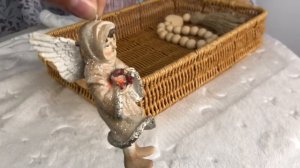 Ёлочная игрушка РЕБЁНОК-АНГЕЛ с венком, полистоун, 11 см, 520650-3