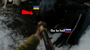 Российские инженеры атакуют украинские окопы на Западном фронте  бой с камеры шлема