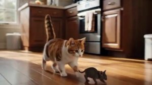 Милый котик гонится за мышкой видео шорц.