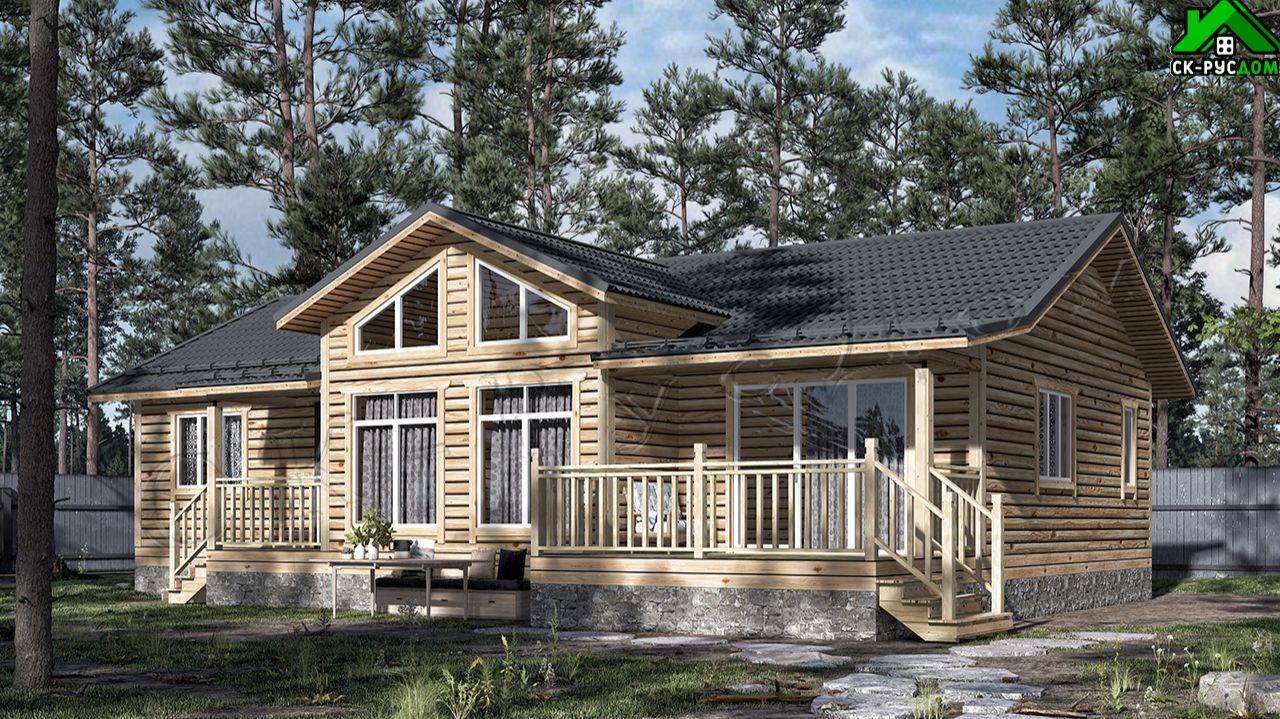 Одноэтажный дом с 3 спальнями и гостинной со вторым светом