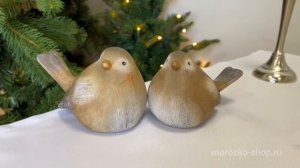 Декоративные фигурки ПУШИСТЫЕ ВОРОБУШКИ, керамика, 13 см, 2 шт., 2039932-набор