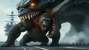 Кинг Конг против Мозазавра. Сражение в океане. Kong vs. Mosasaurus