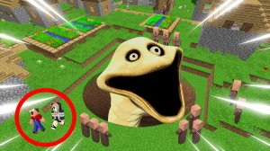 ГОЛОДНЫЙ ЧЕРВЬ НАПАЛ НА НАШУ ДЕРЕВНЮ В МАЙНКРАФТ! Глазастая Морда MINECRAFT