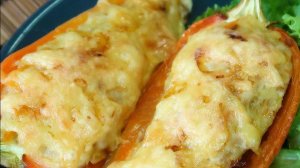 Фаршированные перцы с куриным фаршем и булгуром в духовке