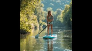 🌅 летние мечты — девушка на сапе: она не плывёт. она танцует с водой