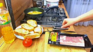 Вот ,таких бутербродов,я ,точно не пробовала🤭/Чиабатта с овощами и беконом👍/Дочка,готовит🥰