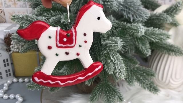 Ёлочная игрушка ПРЯНИЧНАЯ КАЧАЛКА - ЛОШАДКА, доломит, 9 см, 630277-2