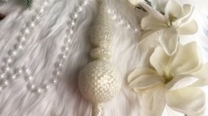 Елочная верхушка DIAMOND (рифление мелкой сеточкой), стеклянная, матовая, белая, 31 см, 170010-2