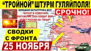 Свежая сводка 25 ноября! Большой КРАХ! "Тройной" ШТУРМ Гуляйполя! Прорыв Билецкому. Мирноград Днепр