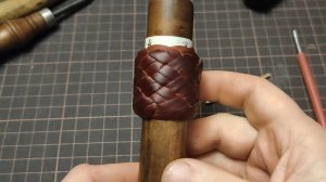 Плетение узла Турецкая голова в 2 полосы.