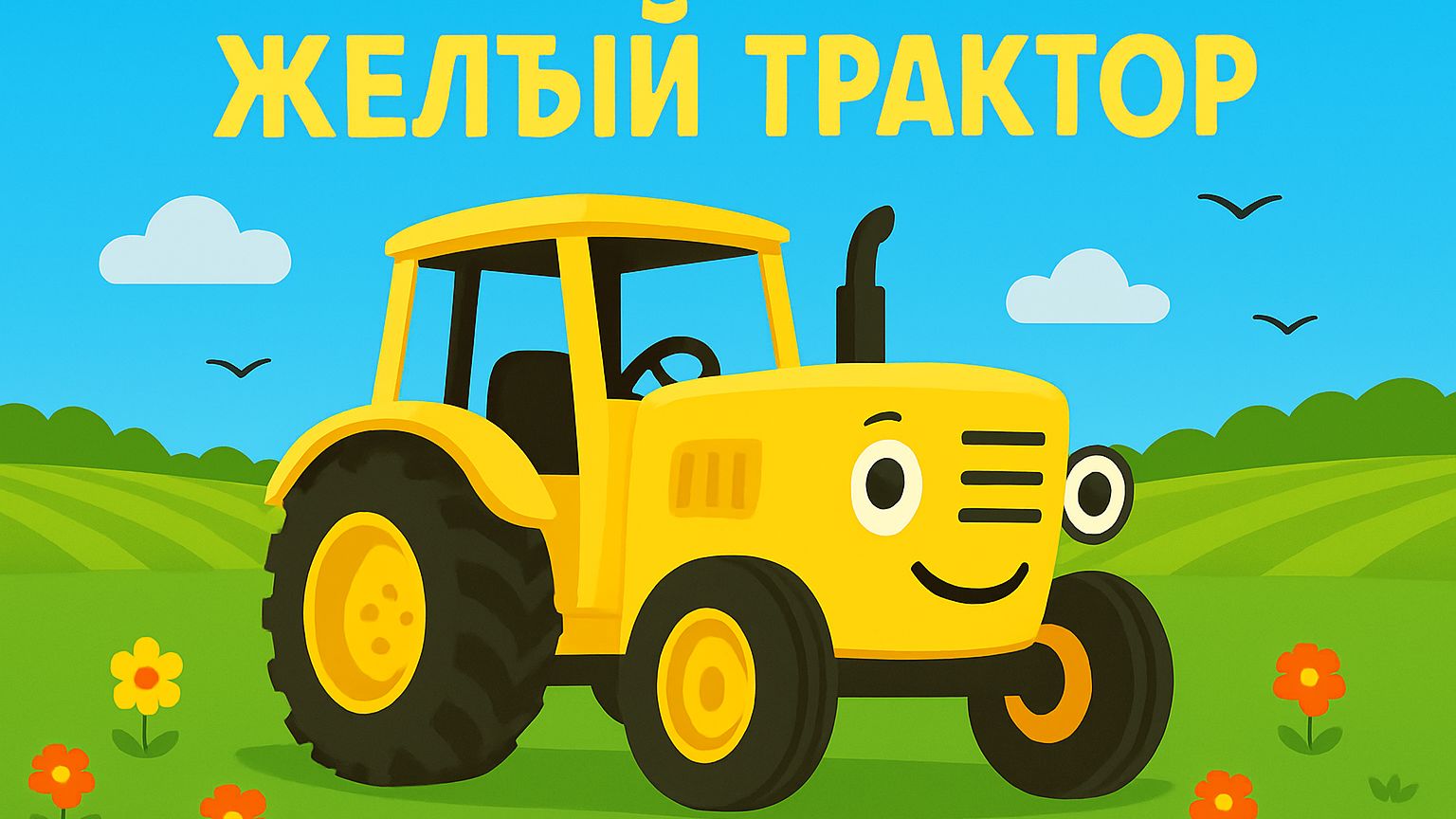ДЕТСКИЙ МУЛЬТИК ПРО ЖЕЛТЫЙ ТРАКТОР. ДЕТСКАЯ ПЕСЕНКА. СИНИЙ ТРАКТОР.