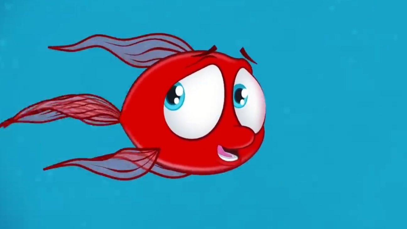 МУЛЬТИКИ ДЛЯ ДЕТЕЙ,  РЫБКА ПЛЫВЁТ ОТ ХУЛИГАНА