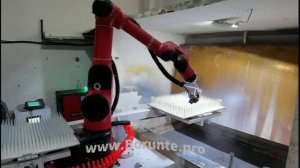 14. Покраска воздушная массива шпилек промышленным роботом BORUNTE