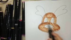 Как просто и быстро нарисовать мордочку оленя скетчмаркерами