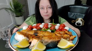 Мукбанг Стейк лосося и овощи! Чистый кайф!