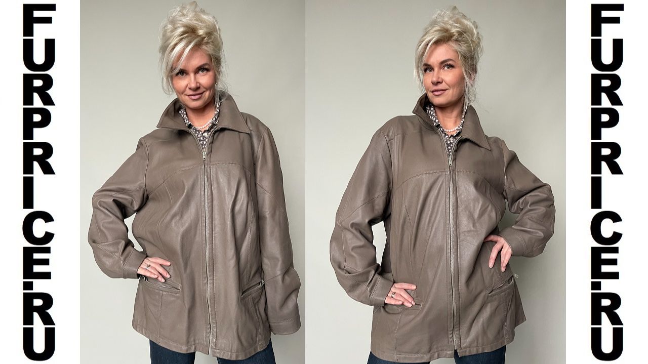 Куртка женская из натуральной кожи, застежка молния р.50-52 /12602/