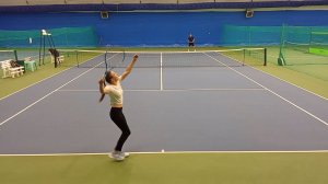 Теннис матч любителей Александр Карпухин vs Мария Слугинова Уровень 3+