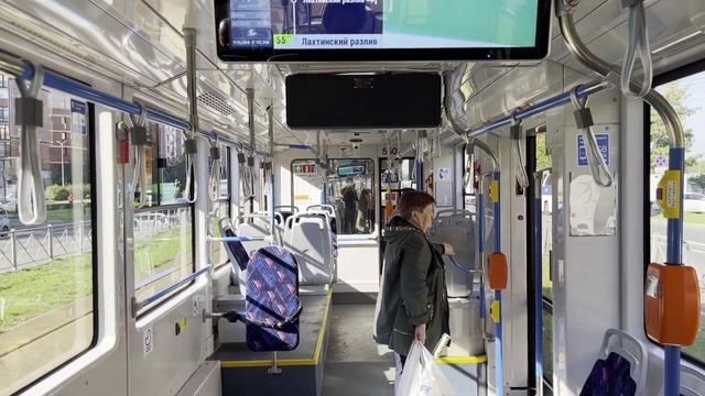 Проект "Трамваи Санкт-Петербурга" Новинка! Трамвай 71-628-02. Обзор трамвая 8 серия. смотреть онлайн