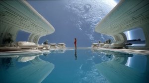 Научно-фантастический пейзаж с атмосферной музыкой для медитации и релаксации.