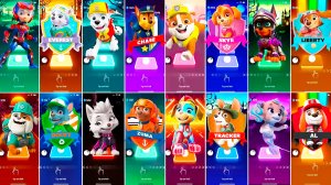 Мультики для Детей Щенячий Патруль Tiles Hop -  РАЙДЕР, ЭВЕРЕСТ, МАРШАЛЛ, ГОНЩИК