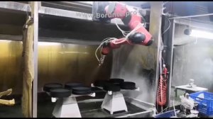 13. Покраска воздушная 8 деталей с 2 поворотными вращающимися столами , промышленным роботом BORUNTE