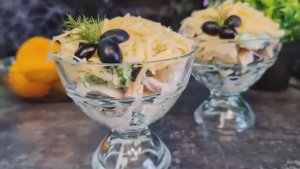 Салат МАРГАРИТА за 5 минут. Новогодний быстрый рецепт роскошного салатика для ДЕВОЧЕК