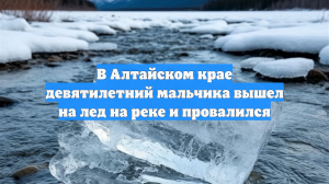 В Алтайском крае девятилетний мальчика вышел на лед на реке и провалился