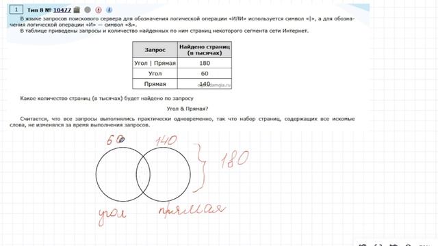 Информатика ОГЭ № 8. Запрос состоящий из двух слов.