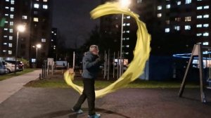 Вечерняя разминка с 6-ти метровой лентой Дракона на палочке (8)