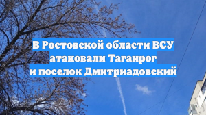 В Ростовской области ВСУ атаковали Таганрог и поселок Дмитриадовский