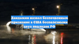 Дандыкин назвал беспочвенным признание в США бесполезными двух подлодок РФ