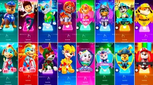 Мультики для Детей Щенячий Патруль Tiles Hop - ГОНЩИК, РАЙДЕР, РОККИ, ЗУМА, СКАЙ, КРЕПЫШ