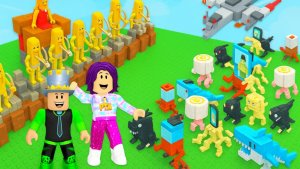 ПРОТИВОСТОЯНИЕ Брайнрот РОЯЛЬ и ПАПА с ДОЧКОЙ! Brainrots РОБЛОКС построй ЗАЩИТУ БАЗЫ!