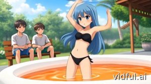 Они любуются её купанием