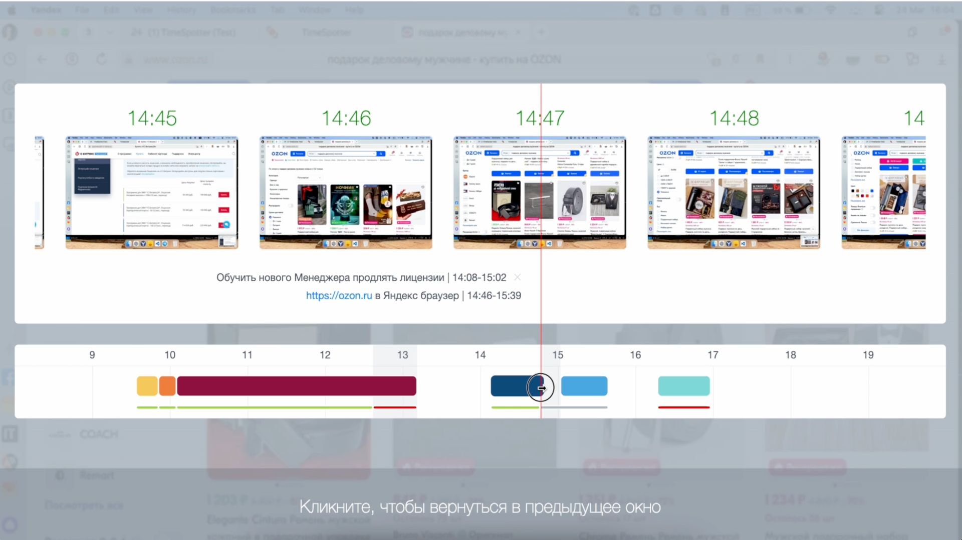 Презентация программы TimeSpotter. Рабочий день Сотрудника в режиме «видеоперемотки». смотреть онлайн