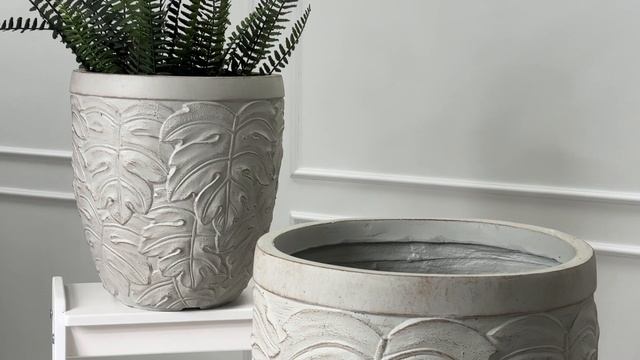 Набор кашпо БЕЛАЯ МОНСТЕРА керамика 33 и 43 см 2 шт. 850950