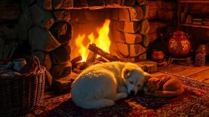 🏡❄️🔥 Спите крепко в уютном зимнем домике – потрескивание камина, атмосфера метели и спокойная ночь