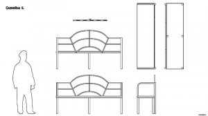 Скамейка S. Чертёж. Bench S. Drawings.