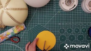 Новогодний шар светильник из изолона на плафоне 15см